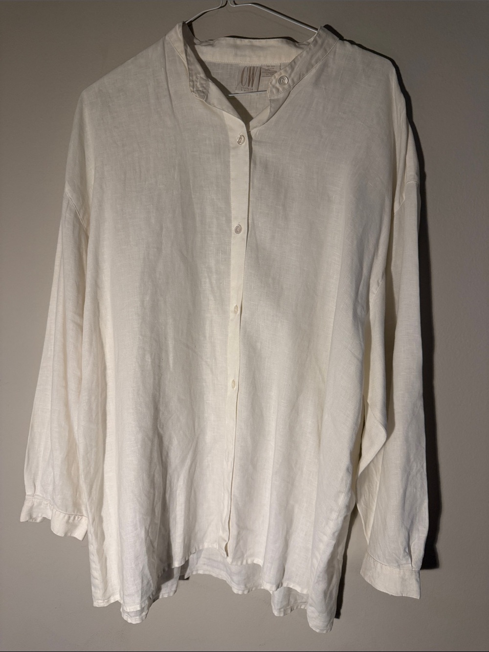 Clifford and Willis Button-Up Oversized Tunic Top.